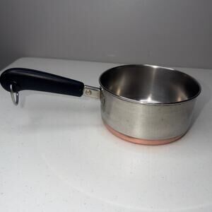 Revere Ware Copper Bottom 1 Qt Saucepan 1801 Stainless Steel USA Pot